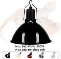 5.5inch Deep Dome Reptile Heat Lamp Reptile Light Fixture – Essentials for Reptiles And Amphibians - 8.5inch - image 4