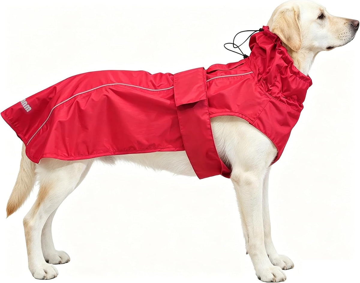 Adjustable Waterproof Dog Raincoat for Dogs - Red / X-Large(37-55lb)