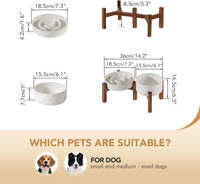 Raised Slow Feeder Dog Bowls, Elevated Dog Bowls Slow Feeder – Essentials for Dogs - 2 x White + Stand - A / M- 7.3inch / 1.2 Cups - image 2
