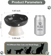 Red Mushroom Cat Bowl, Elevated Ceramic Bowl for Cats – Essentials for Cats - Black - image 2