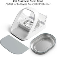 Bowl & Mat Set for Automatic Microchip Cat Pet Feeder - Silvery Bowls / 2+1 Pack - image 2