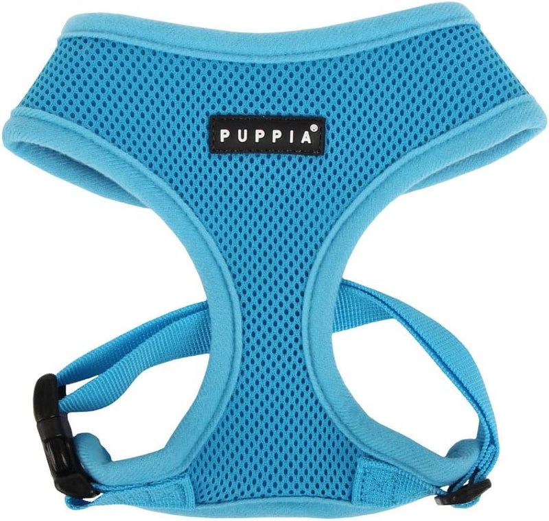 Puppia Soft Dog Harness No Choke Over-The-Head Triple Layered - Sky Blue / X-Small