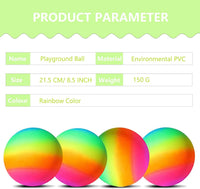 YNHFIFI 8.5 inch rainbow playground ball for kickball, dodgeball and four square - view 10