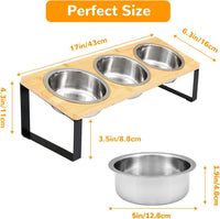 Elevated Cat Bowls with 3 Stainless Steel - M - image 2