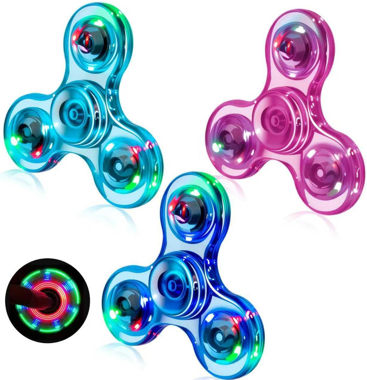 Figrol Fidget Toys 3 Pack - Crystal-blue&pink&light Blue