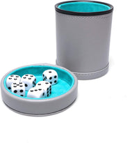 Leatherette Dice Cup with Lid Includes 6 Dices - Lakeblue - image 2