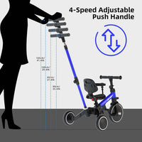 Glaf white toddler tricycle with parent push handle - view 17
