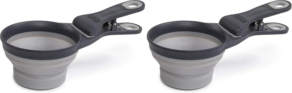 Dexas Popware for Pets Collapsible Klip Scoop - 1 Cup Capacity (Pack of 2) / Light Gray