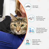 Cozy Comfort Carrier - Large Charcoal Grey Cat Carrier Bag, Soft Cat Carrier and Cat Wrap for Nail Clipping, Vet Visits, Medication Administration, Dental Care, and Traveling