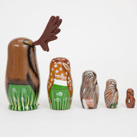 Bits and Pieces Monkey Nesting Dolls, Russian Doll Set of 5 - Woodland Creatures - image 4