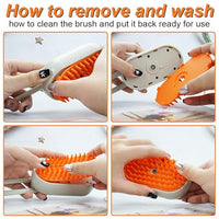 New Cat Grooming Brush With Steam - Rechargeable, Anti-Static, Massage, Cleaning, Shedding & Combing All In One