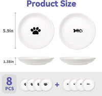[8 Pack] Ceramic Cat Food Bowl - 8 white - image 2