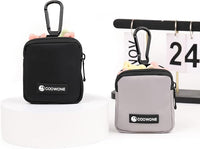 Dog Treat Pouch 2 PCS, Waterproof Small Dog Treat Bag for Leash, Hands Free Dog Walking Bag with Carabiner, Dog Poop Bag Holder for Pet Puppy Travel or Outdoor Use, Zipper Closure to Avoid Spilling