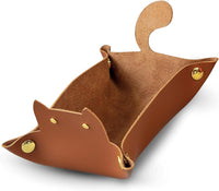 Sage's Portal brown cat-shaped foldable PU leather dice rolling tray - view 4