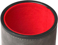 Felt Lined PU Leather Dice Cup Set with 6 Dot Dices – Fun for Kids & Family - Grey - image 3