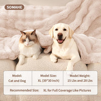 SOMAHE Soft Faux Fur Cat Blanket, Washable - 28"L x 22"W Inches / Milky White - image 4