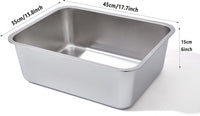 Stainless Steel Litter Box - Medium:17.7"x13.8"x6" - image 2