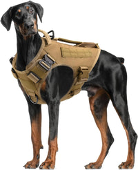 Tactical Dog Backpack Harness for Large Breed Original Design Metal - L / Khaki (vest only) - image 4