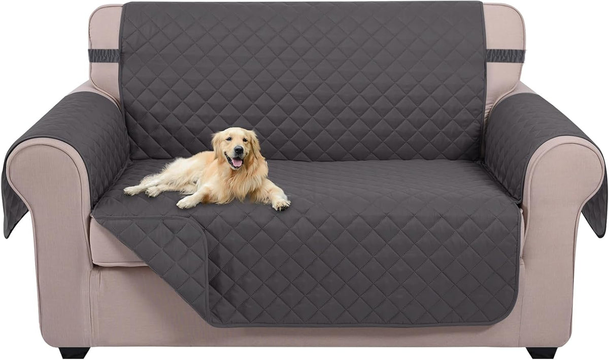 U-NICE HOME Loveseat Sofa Cover for 2 Cushion Couch, Dark Grey – Essentials for Pets - Dark Grey/Dark Grey / 54"loveseat-medium