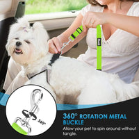 SlowTon Dog Seat Belt for Car - L.Lime Green / Medium/Large (Headrest + Clip) - image 4