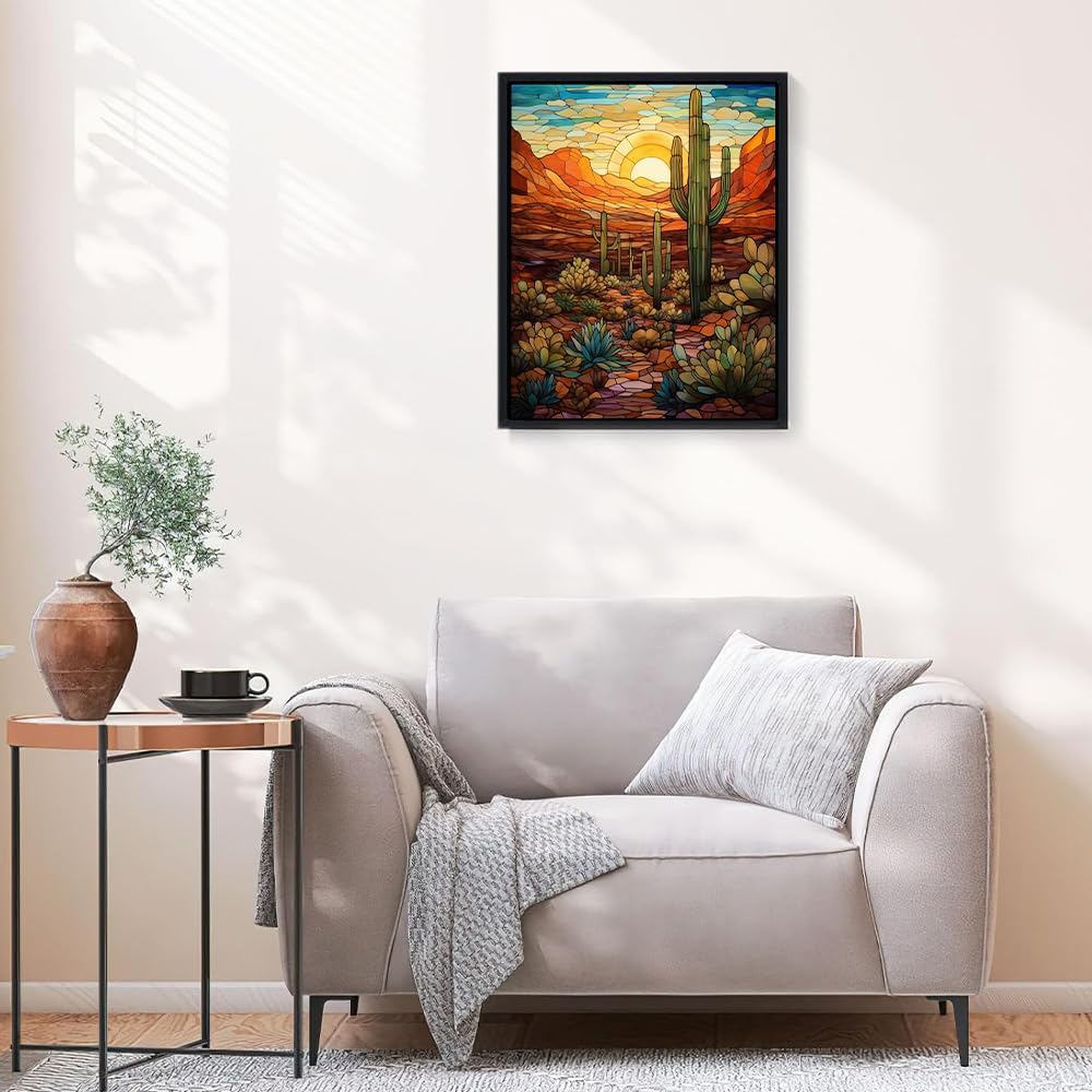 Natuyalo paint by numbers kit for adults, cactus wilderness landscape canvas 16x20 inch - view 18