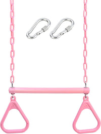 Take Me Away 18'' Trapeze Swing Bar Rings 48'' Heavy Duty Plastic - Pink