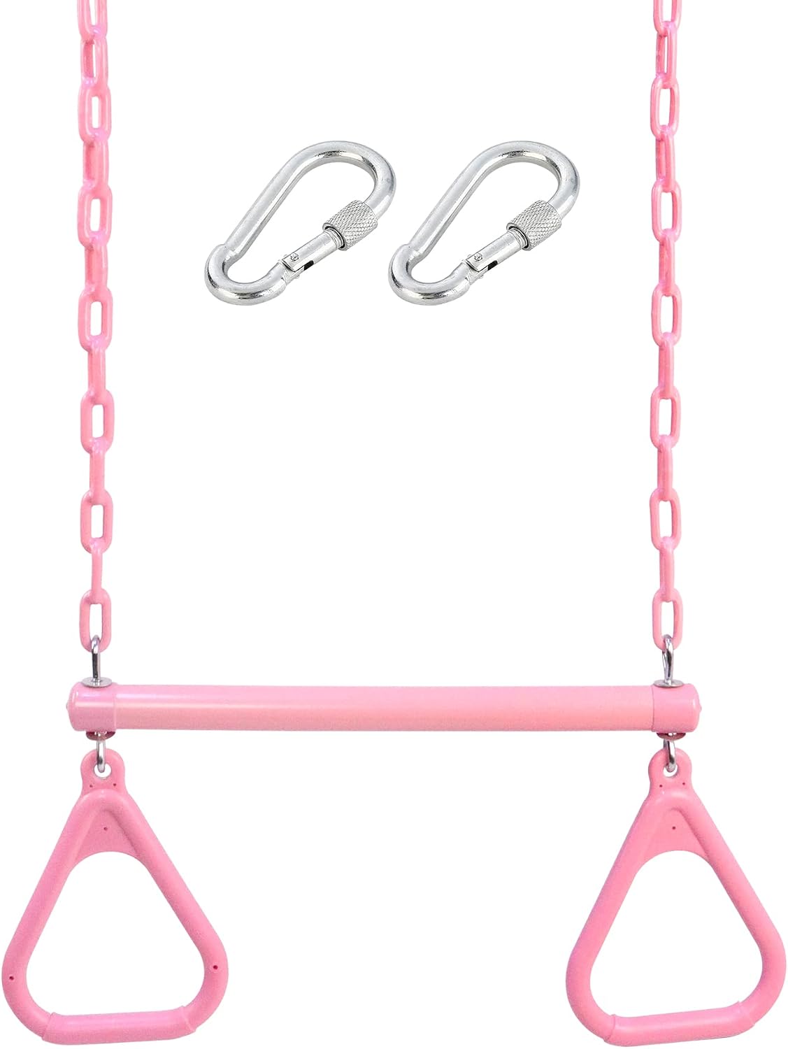 Take Me Away 18'' Trapeze Swing Bar Rings 48'' Heavy Duty Plastic - Pink
