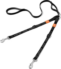 HOWGO black double dog leash with tangle-free 360 degree swivel