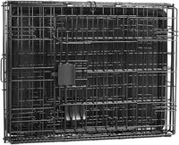 Amazon Basics Durable,Foldable Metal Wire Dog Crate with Tray, Double Door, Divider, 24 x 18 x 20 in, Black