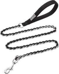 Chain Dog Leash, Bite-Proof Metal Leash - Black / 7.25FT(5-30lb)