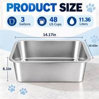 3 Gallon Large Water Bowl for Dogs - 2 Bowls / 3 Gallons - image 3