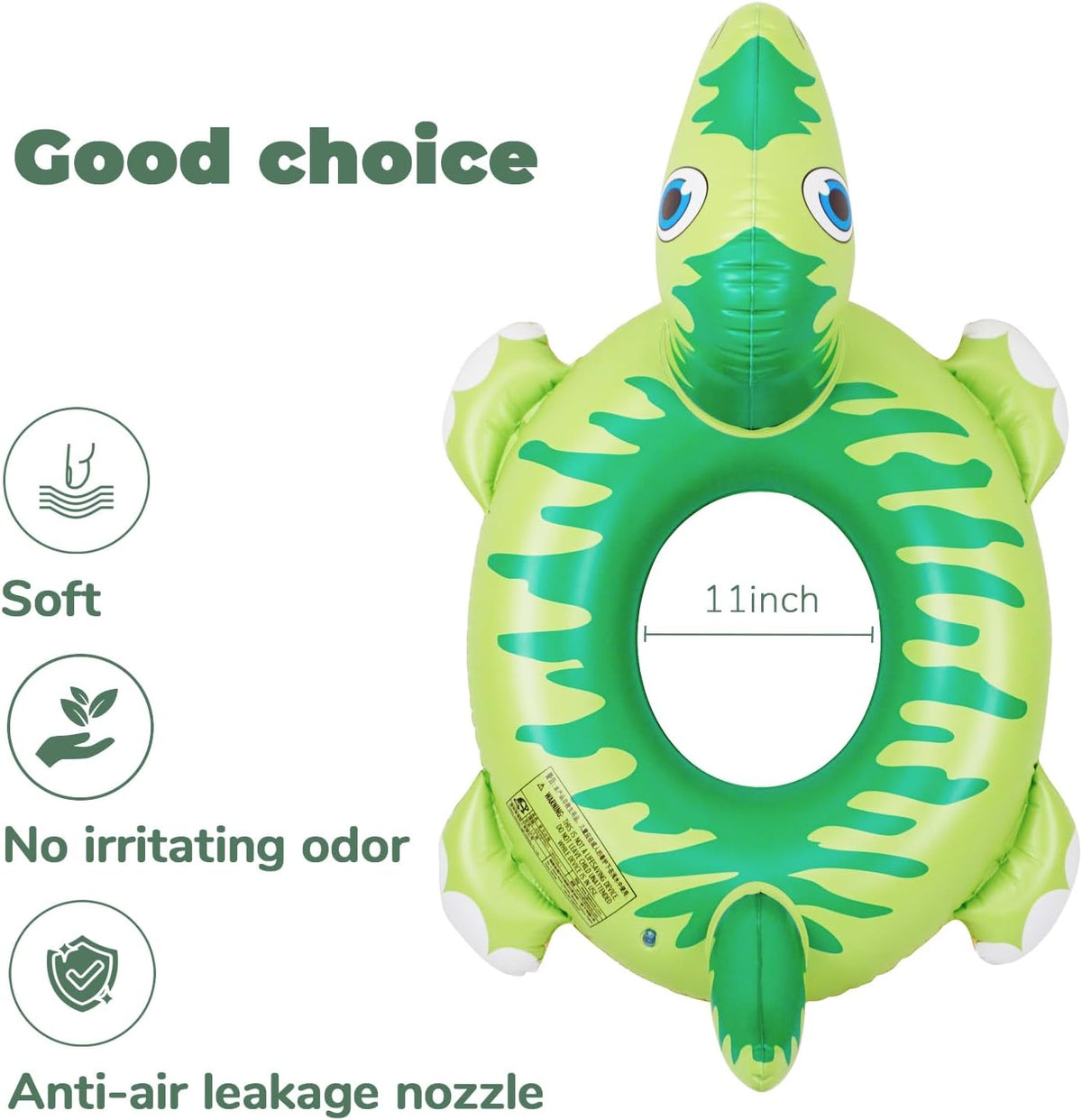 HOHQB green Tyrannosaurus dinosaur pool float swim ring for kids - view 4