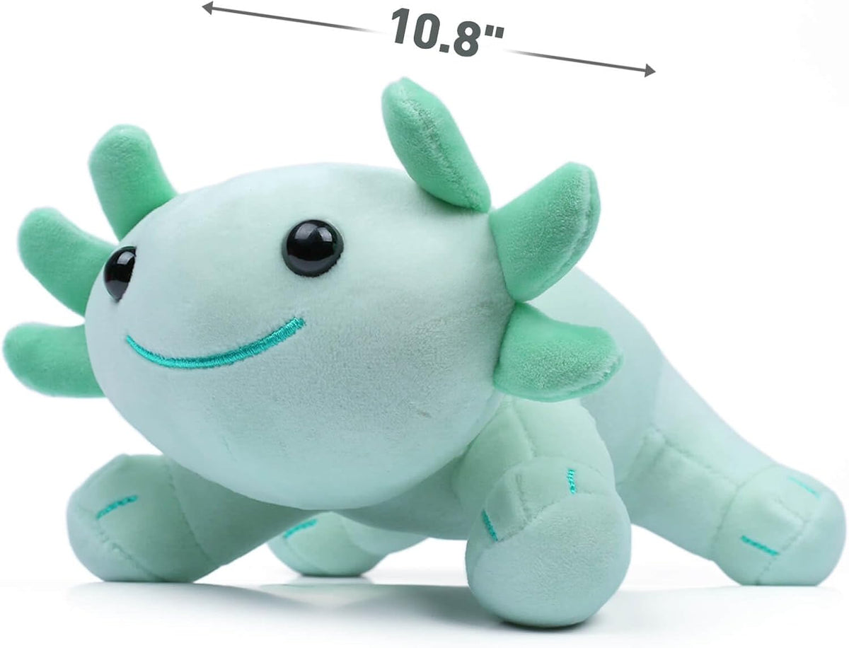 Axolotl Plush Toy, 10.8” Soft Cute Axolotl Stuffed Cotton Plush Pillow Kawaii Salamander Animal - Green - image 2