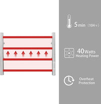 KEG Towel Warmer Wall Mounted with Built-in Timer 4 Bars Electric Stainless Steel Heated Towel Racks for Bathroom, Hot Plug-in Bath Towel Heater Brushed Nickel