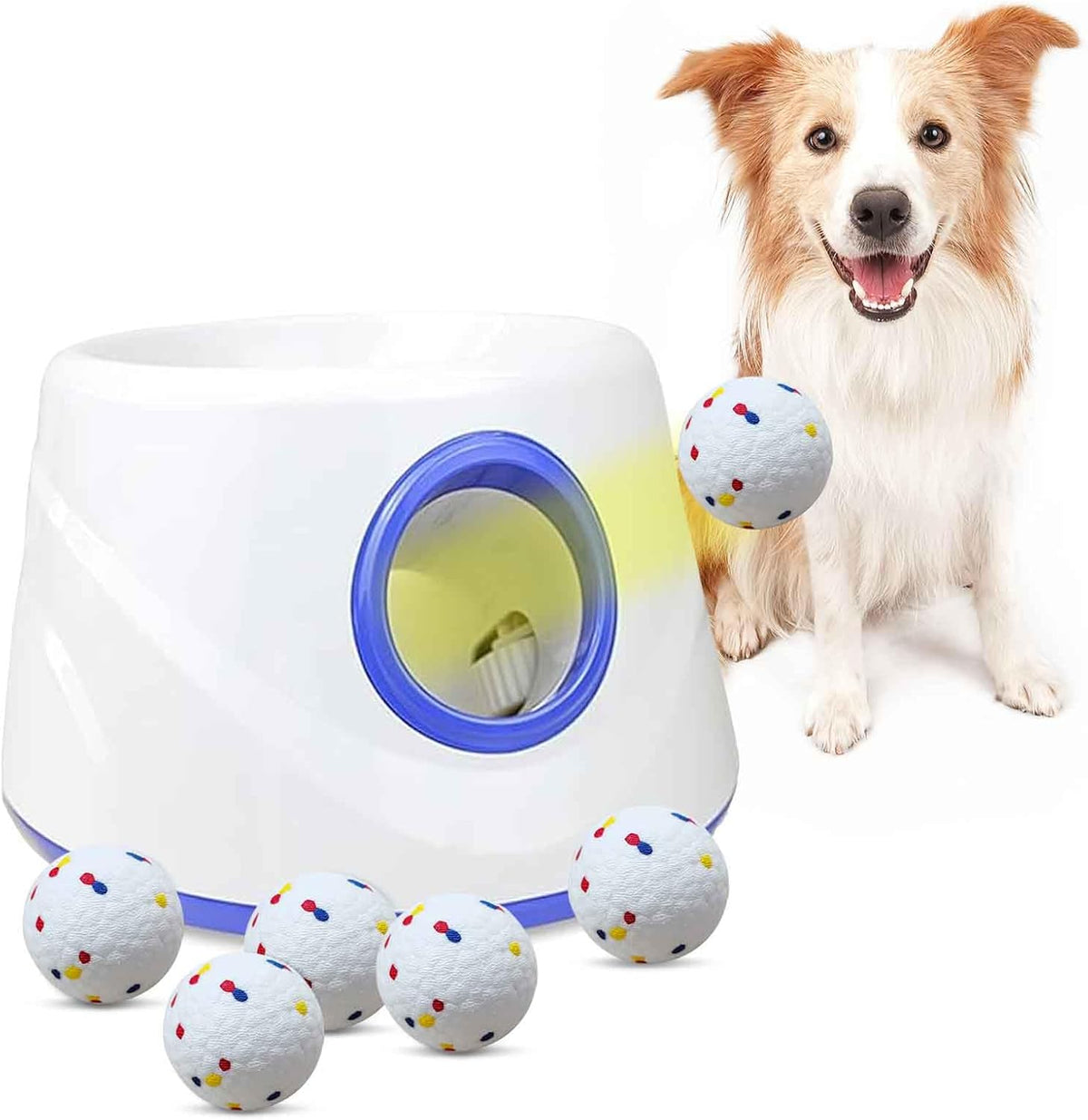 Automatic Dog Ball Launcher, with 6 2.3" ETPU Balls