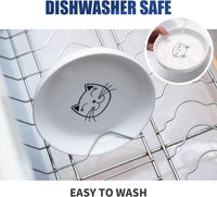 Shallow Wide Elevated Cat Bowls Whisker Fatigue – Essentials for Cats - White / Plate with stand(set of 1) - image 4