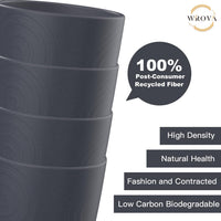 Wrova set of 8 black reusable wheat straw cups, 20 oz, stackable - view 25