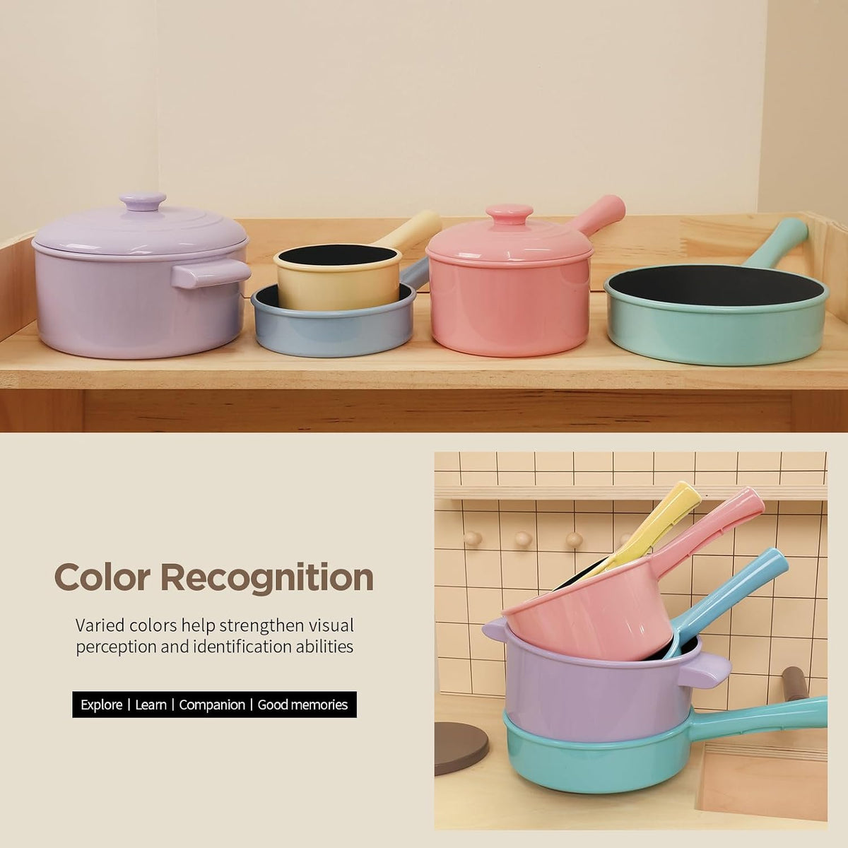 GILOBABY Kids Play Kitchen Accessories - Pink - image 4