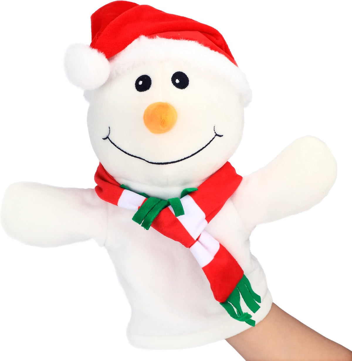 Hopearl white plush unicorn hand puppet with open movable mouth, 12 inches - view 8