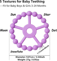 3 Pack Ring Teether Baby Infant Toys, Baby Essentials - Light Purple Green Blue - image 2