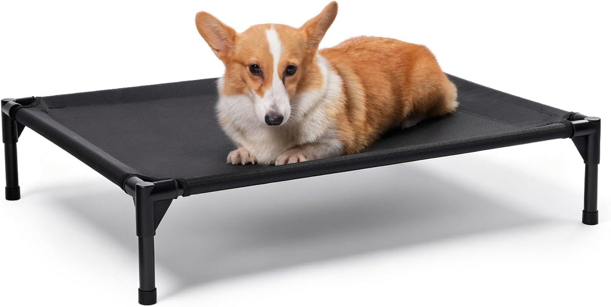 Garnpet Elevated Dog Bed for Large Dogs - Dark Grey / Medium