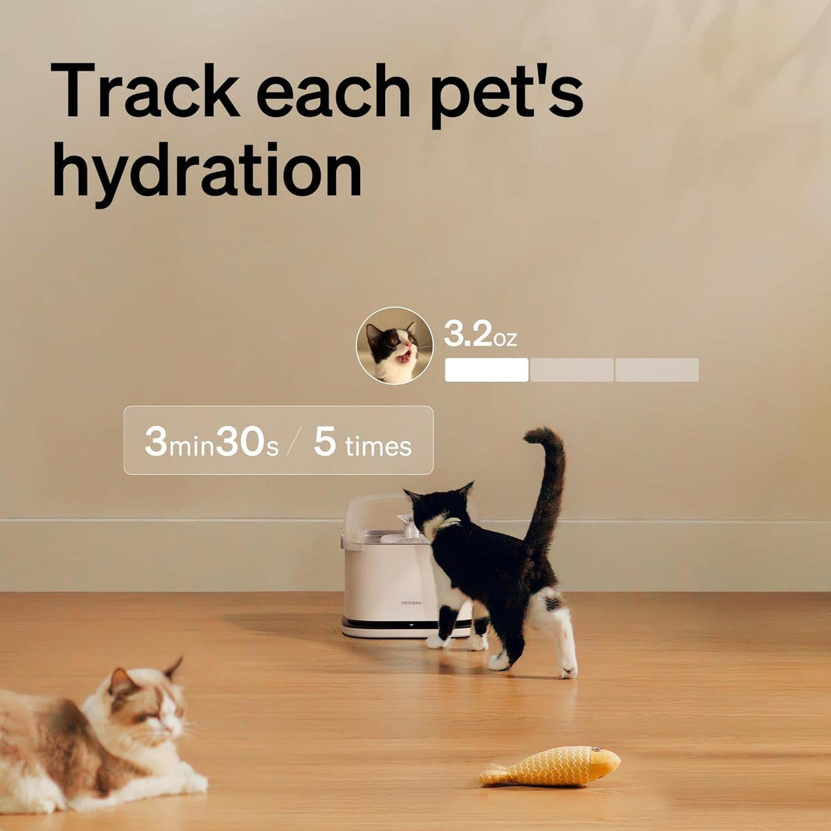 PETLIBRO Upgrade Cat Water Fountain Stainless Steel Tray - White / RFID Fountain - image 2