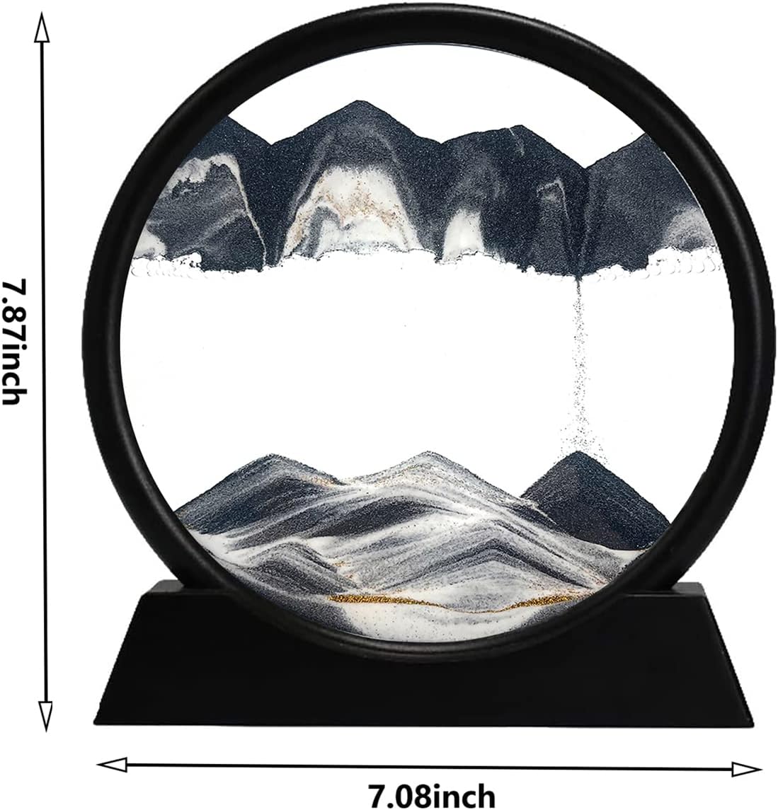 rysnwsu 3D Dynamic Sand Art Liquid Motion - Black / 7'' - image 2