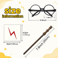 Col-Pary wizard wand pencils and round black glasses party set, 12 of each - view 3