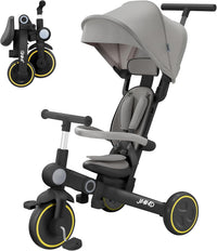 JMMD 7-in-1 Toddler Tricycle for Ages 1-5 - Black