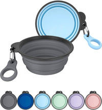 2 Pack Collapsible Dog Bowls with Bottle Carrier – Essentials for Dogs - Large (Pack of 2) / 5. Gray & Sky Blue
