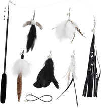 SONGWAY Cat Wand Toys for Indoor Cats - Black