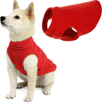 Gooby Stretch Fleece Vest Dog Sweater - Medium Length (11.5") / Red