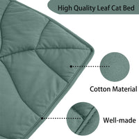 Letalong 30 X 20 Inch Leaf Shaped Cotton Cat Bed Pad - Green-01 - image 3