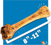 Jack&Pup 8-11” Shin Bones, Roasted Meaty Beef Bone for Dogs – Long Lasting Natural Dog Bones, Big Dog Bone for Large Dogs (1 Pack)